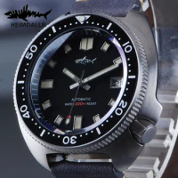 Heimdallr Men Diver Watch Mens Automatic Watches Titanium Self Wind Mechanical 200M Waterproof C3 Luminous Titanium Strap Watch