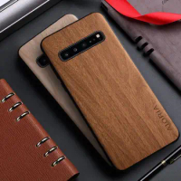Case for Samsung galaxy s10 S9 S8 10x 10E Note 9 10 20 Plus bamboo wood pattern Leather cover for galaxy s10 note 9 10 20 case