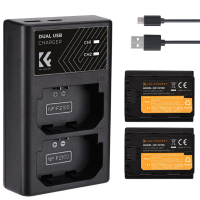 K&F CONCEPT (KF28.0016) NP-FZ100 battery + dual Charger แบต2ก้อน 7.4V 2280mAh รับประกัน 1ปี คําแนะนํ