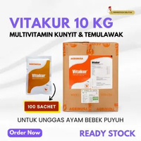 VITAKUR 10 KG (Isi 100 Sachet @100 Gram) โ Multivitamin Herbal Kunyit & Temulawak untuk Unggas