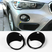 Vỏ đèn sương mù trước ô tô, màu đen bóng, trang trí, cho BMW X1 F48, năm 2016-2019, bộ 2 chiếc