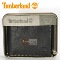 ::bonJOIE:: 美國進口 新款 Timberland 紙盒裝上翻式透明窗皮夾 (黑色)(附原廠盒裝) 三折式 短夾 實物拍攝