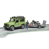 【Fun心玩】RU2598 麗嬰 德國 BRUDER Land Rover 路虎+杜卡迪拖車組(含人偶) 兒童 汽車
