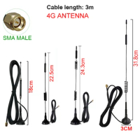 GWS 4G LTE Antenna 10dbi SMA Male Aerial 698-960/1700-2700Mhz IOT magnetic base 3M Sucker Antena wireless cable for modem router
