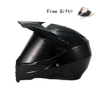 Come With One More Lens Gloss Black Motorcycle Racing Bicycle Helmet Atv Dirt Bike Downhill Mtb Dh Cross Capacetes S M L Xl Xxl