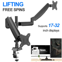 Monitor Desk Mount Adjustable Height and Angle Stand Holder Single/Dual Monitor Mount for 17 To 32 Inch Computer Screens 2-9KG