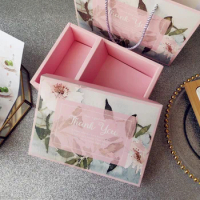 22x15x6.5cm Wedding gift bags gift cases for cake moon containing mooncake packaging box100pcs/lot