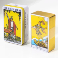 The Rider Tarot with Tin Box Tarot Cards Gilded Edge with Paper Guidebook Oracle Tarot Game Deck Party Astrology Cards Oracle