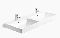 【麗室衛浴】美國 KOHLER 促銷商品〞 K-2748T-1-0 Forefront 雙盆單孔檯面盆 (120 x 52 cm)