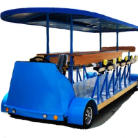 2023 Food &amp; Beverage Factory Mobile Bar Pedal Bike 10 Seater Electric Sightseeing Car Large Beer Cart
