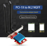 Dual antenna adapter board game Mini Wireless WiFi Network Card adapter riser card pci express Game PCI-E Card Support Bluetooth