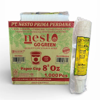 Paper Hot Cup 8oz Putih Polos Nesto