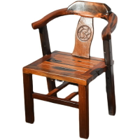 太師椅 老船木茶椅子全實木餐椅主人位新中式圈椅扶手單人靠背仿古太師椅『XY13004』