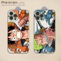 Cartoon Mobile Phone Case One Piece Zoro Nami New Creative Anime Peripheral Couple IPhone14promax/12/11 Silicone Protective Case