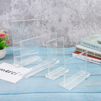 T shape Double Side Magnetic Acrylic Sign Card Holder Display Stand Menu Paper Stands Frame For Tables Restaurants Sign Board