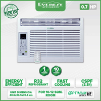 EVEREST 0.7HP Non Inverter Window Type Aircon/ with Healthy Air Filter and Remote Control/ 10-12 sqm