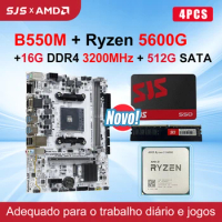 SJS Kit Ryzen 5 5600G And B550M Motherboard 16GB Ram Memory DDR4 3200MHz With 512GB SATAIII &amp; AMD 5600G Processor PK AORUS ELITE