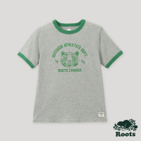 【Roots】Roots大童-戶外玩家系列 動物圖案有機棉短袖T恤(灰色)