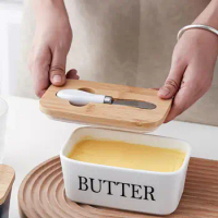 Utility Knife Butter Dish Ceramic Butter Dish with Lid Knife Set Capacity Butter Keeper for Countertop Elegant for Lovers