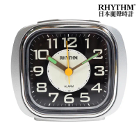 【RHYTHM 麗聲】經典時尚漸進鬧鈴螢光面板鬧鐘(珍珠銀)