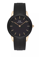 Daniel Wellington Iconic Motiob Black Dial 40mm Men's Stainless Steel Watch with 真皮  Leather Strap - Rose gold - 男士手錶 男錶 Watch for men - 丹尼爾惠靈頓DW OFFICIAL