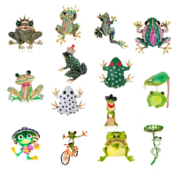 Alloy rhinestone frog women's brooch vintage fashion animal pin cute cartoon toad vivid style jewelry ornaments