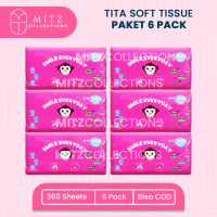 Tita Soft Facial Tissue 180 Sheet [6 Pack]  Tisu Wajah Tita Soft Halus Lembut 180 Lembar / 2 Helai P