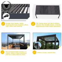 Shade Roof Gazebo Outdoor Aluminum Bioclimate Arch Gazebo Shutters Pergola