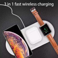 Qi Wireless Charger 3 in 1 Apple Charging Station for iPhone 11 12 13 Pro Max Mini Airpod iWatch Samsung Xiaomi Mobile Phones