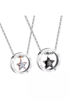 OPCHIC Couple's Star Titanium Steel Necklace (Five-Pointed Star Inlaid Diamond)
