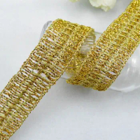 5Meters 28mm Gold Lace Trim Ribbon Curved Fabric Sewing Centipede Braided Lace Wedding Craft DIY Clothes Accessories Decoration