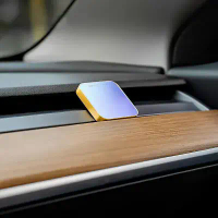 Daily Lab 特斯拉Tesla車用流光玻璃系列車載香氛盒DLCX5010含香氛膠囊(套裝組)-陶瓷白-柑橘想泡茶(套裝組)