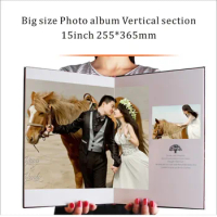 print 15 inch Big size 255*365mm Vertical hardcover Photo album250gsm inner paper family party album book travel photo books 24P