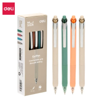 Nusign Retracable Gel Pen / Pulpen Gel Cetak 0.7 mm Tinta Hitam Biru Body Pastel ENS666 Karet Metal
