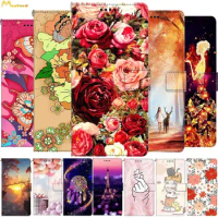 Fashion Print Flowers Cover For Samsung Galaxy S21 Ultra A21S M21S Wallet Book Flip Cover For Galaxy S21 Plus A04E Leather Case