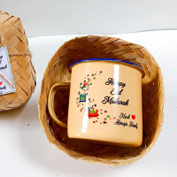 SOUVENIR MUG ENAMEL CUSTOM PRINTING FOTO FREE KEMASAN VARIASI