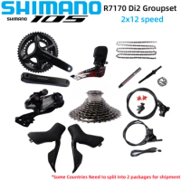 Shimano 105 Di2 R7170 2x12S R7100 Crank 170/172.5mm 50-36T/50-34T Crown RD R7150 FD CS 11-34T/11-36T Cassette Road Bike Groupset