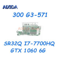 AIXIDA C5PRH LA-E921P NBQ2B11001 For Acer Predator Helios 300 G3-571 Laptop Motherboard i5-7300HQ i7-7700HQ CPU GTX1060 6GB-GPU
