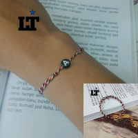 gelang triedhatu inisial huruf bulat A-Z ll gelang tali triedhatu mote inisial huruf bulat A-Z