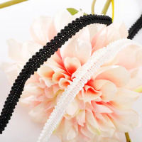 5Meters Width 10mm Black White Polyester Corrugated Braided Lash Crochet Ribbon Curved Edge Lace Unilateral Centipede Lace Band