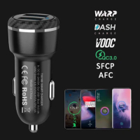 For OnePlus 8 Pro Warp Car Charger Type-C Cable For One Plus 8 7T Pro 6T 5T 1+5 1+3T Dash QC3.0 2.0 SFCP AFC VOOC Fast Charger
