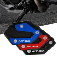 MT09 CNC Side Stand Enlarger Kickstand Enlarge Plate Pad For Yamaha MT-09 Tracer 2014 2015 2016 2017 2018 2019 2020 2021 MT 09