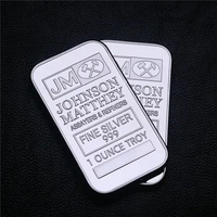 1pcs Non-Magnetic 1oz Johnson Matthey Siver Bar Silver clad Bar Bullion Crafts Collection Gift