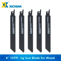 Jig Saw Blade for Wood  6" 10TPI Wood Pruning Reciprocating Saw Blade Sharp Ground Teeth For Wood Fast Cutting