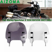 For Harley Sportster S 1250 RH1250 Windscreen Deflector Front Windshield Fairing Moto Air Wind Screen W/ Mount CLamp 2021 2022