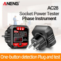 ANENG AC28 Digital Socket Power Tester Circuit Breaker Finder 250V 50Hz/60Hz Socket Polarity Detector Voltage Tester EU/US Plug