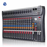 YYHC Sound System Mixer Dj Mixer Controller Audio Sound Mixer Power Professional USB Audio 16 Channel