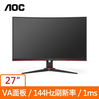 AOC 艾德蒙 27型 VA面板 144Hz QHD 2K低藍光不閃頻電競螢幕顯示器 CQ27G2