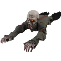 Scary Halloween Crawling Ghost Electronic Creepy Bloody Zombie with LED Eye Prop L4MB