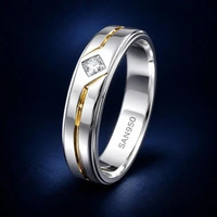 SAN950 Cincin Pria Platinum Palladium P08 - Ring Nikah & Tunangan Premium palladium single
